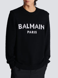 Pull à col rond en laine - Noir & Blanc