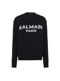 Pull à col rond en laine - Noir & Blanc