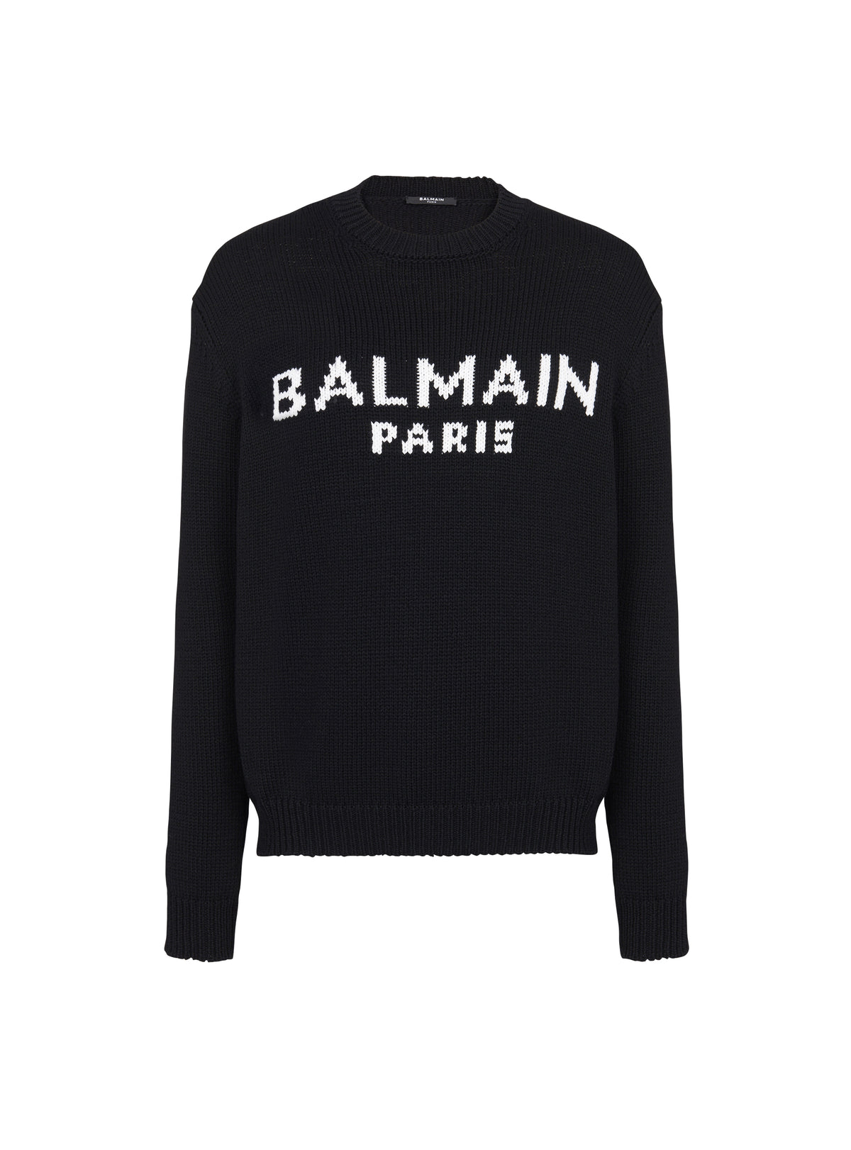 Pull à col rond en laine - Noir & Blanc
