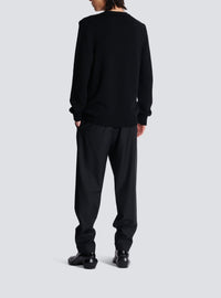 Pull à col rond en laine - Noir & Blanc