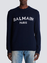 Pull en laine balmain paris - Bleu Marine & Blanc