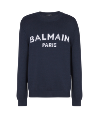 Pull en laine balmain paris - Bleu Marine & Blanc