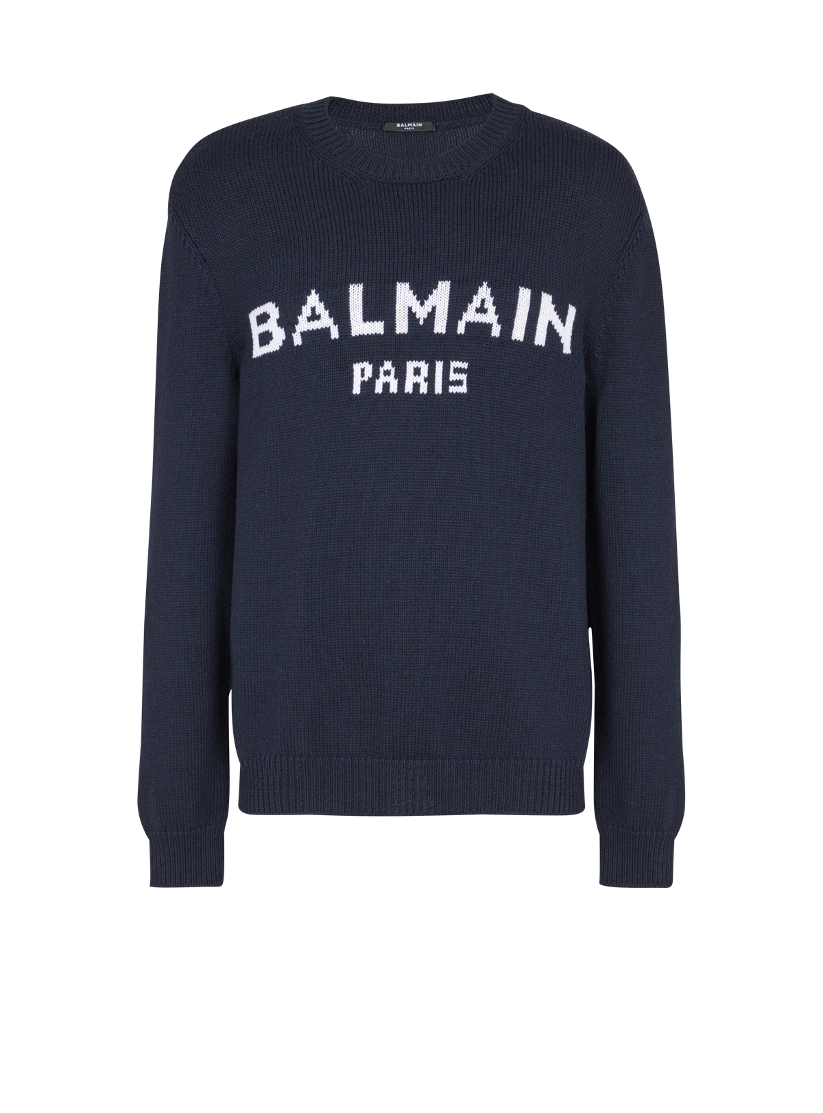 Pull en laine balmain paris - Bleu Marine & Blanc