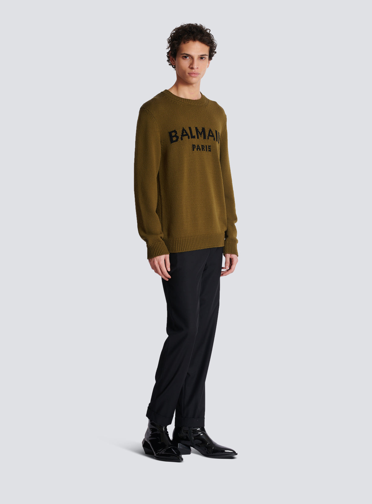Pull en laine balmain paris - Kaki