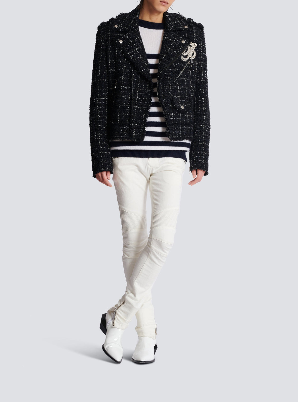 Pull marinière en cachemire - Blanc & Marine