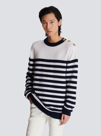 Pull marinière en cachemire - Blanc & Marine