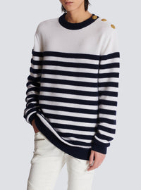 Pull marinière en cachemire - Blanc & Marine