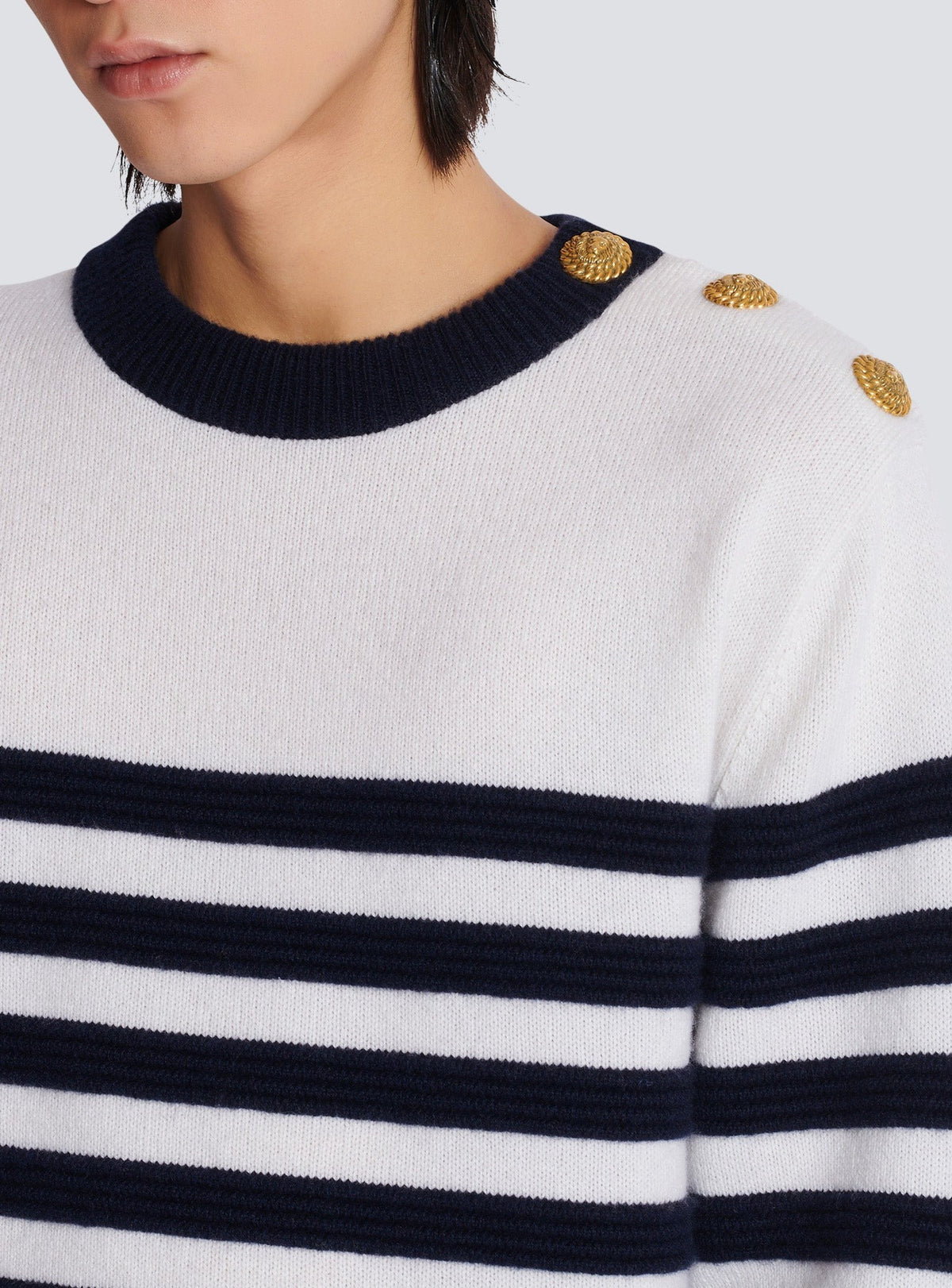 Pull marinière en cachemire - Blanc & Marine