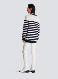 Pull marinière en cachemire - Blanc & Marine