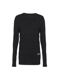 Pull à col rond en laine - Noir
