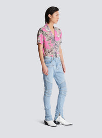 Jean biker en denim light blue  - Bleu Jean Clair