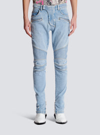 Jean biker en denim light blue  - Bleu Jean Clair