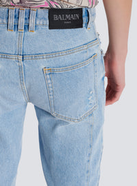 Jean biker en denim light blue  - Bleu Jean Clair