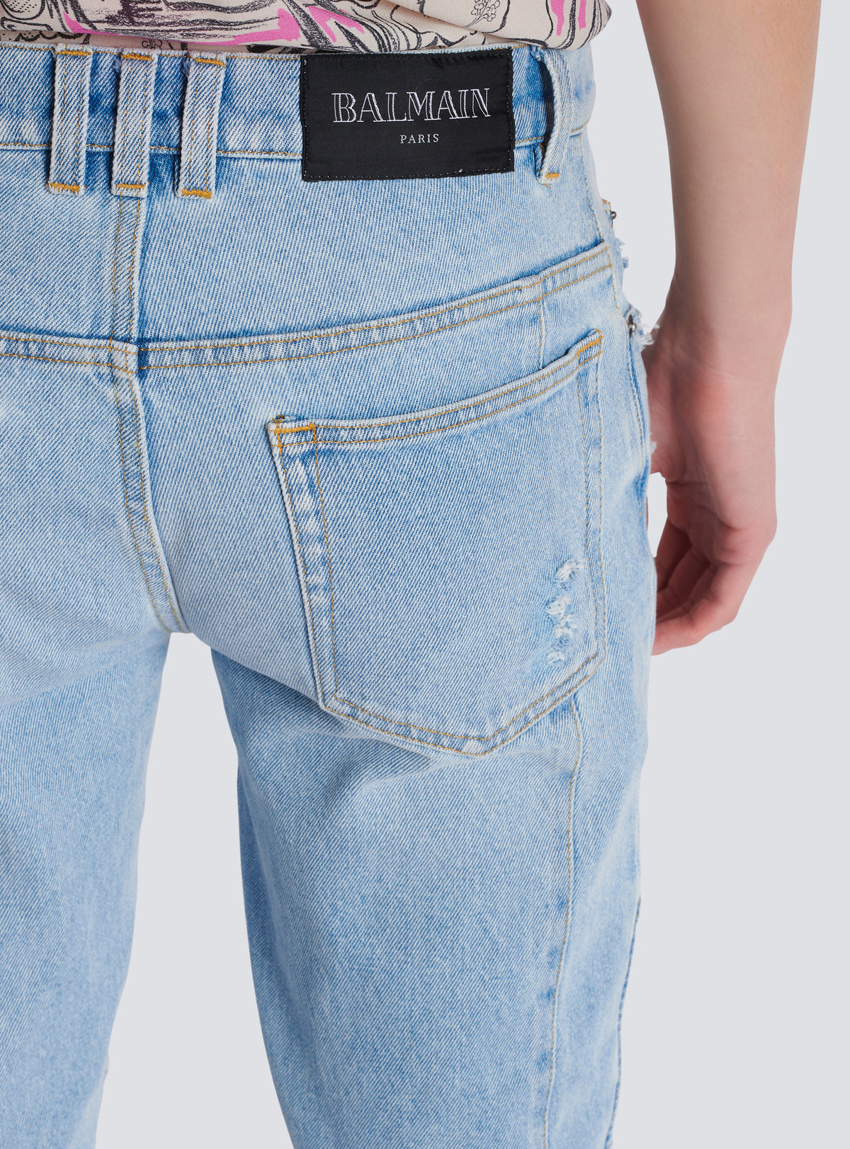 Jean biker en denim light blue  - Bleu Jean Clair