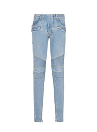Jean biker en denim light blue  - Bleu Jean Clair