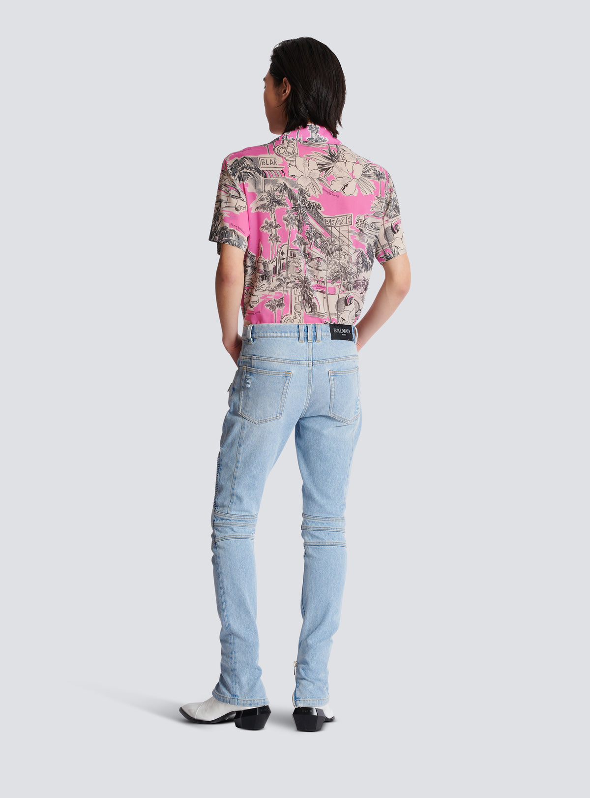 Jean biker en denim light blue  - Bleu Jean Clair
