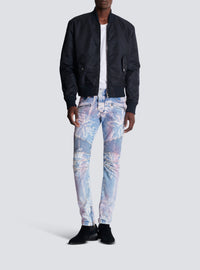 Pantalon biker en denim - Bleu Jean
