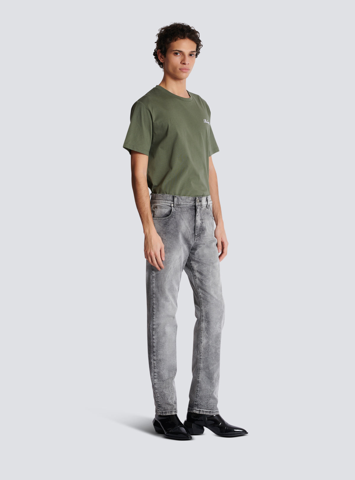 Jean regular en denim grey - Gris Clair Délavé