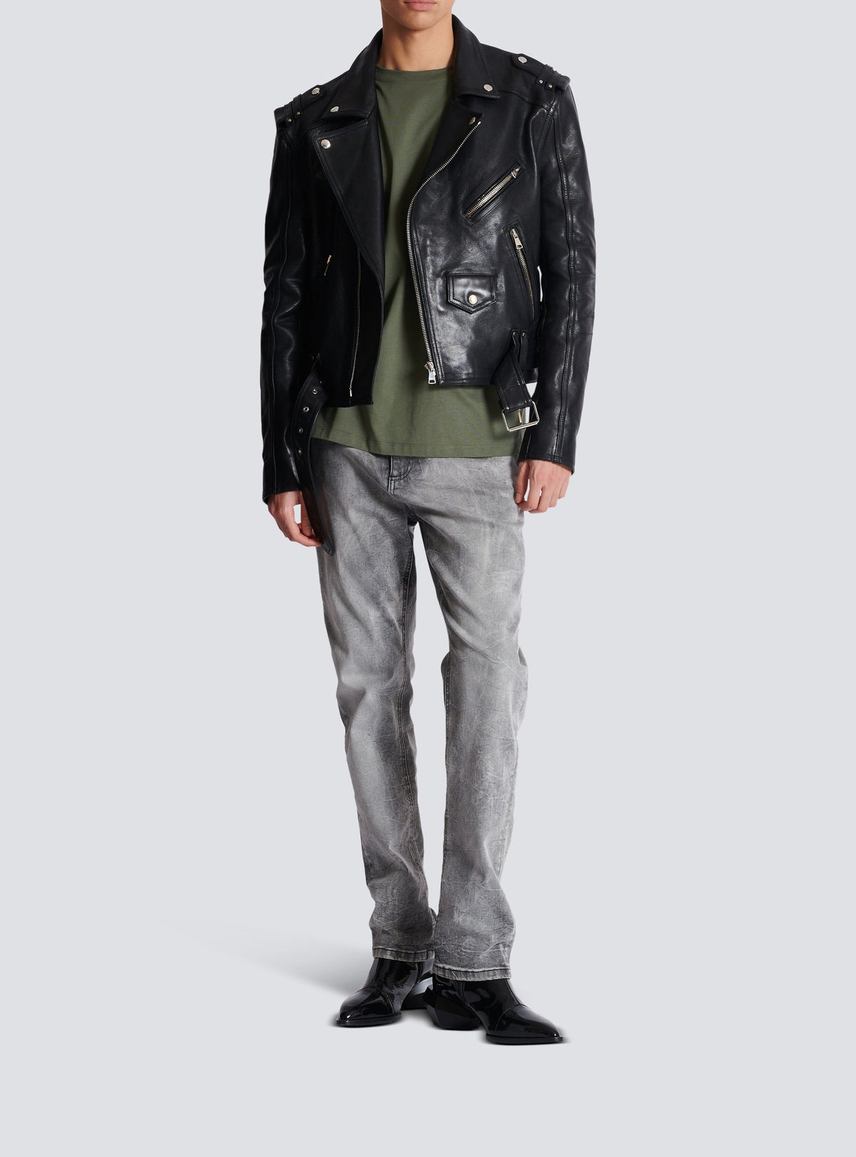 Regular denim trousers - Washed Light Grey