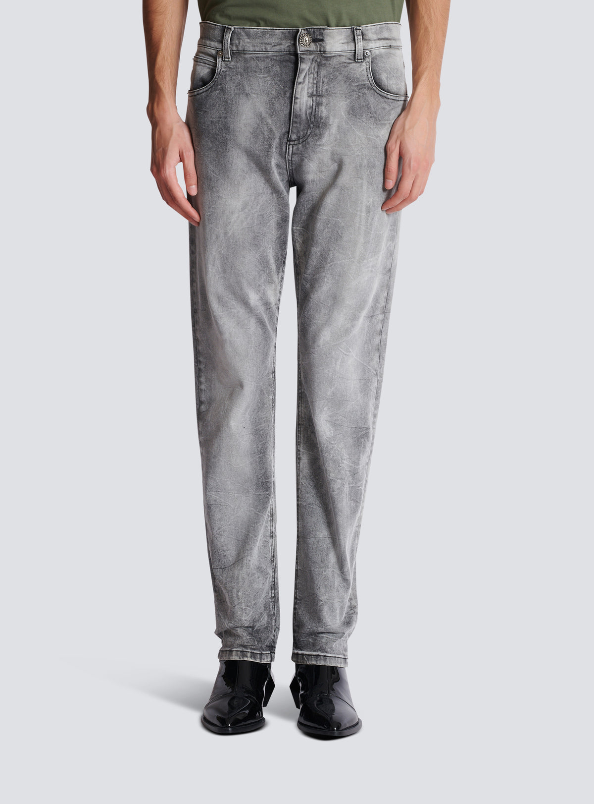Jean regular en denim grey - Gris Clair Délavé