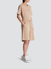 Bermuda à broderie vintage - Beige