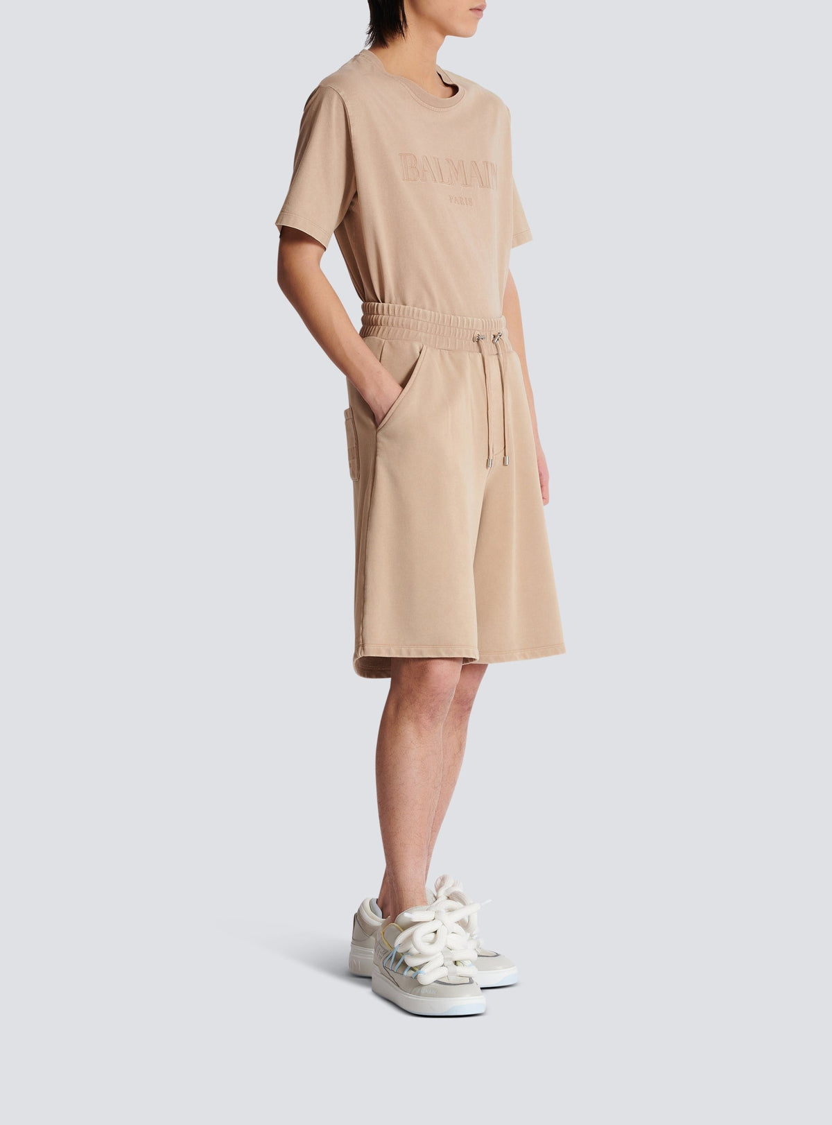 Bermuda à broderie vintage - Beige