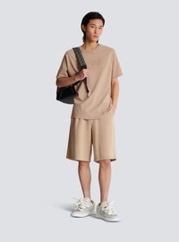 Bermuda en coton avec broderie balmain vintage - Beige