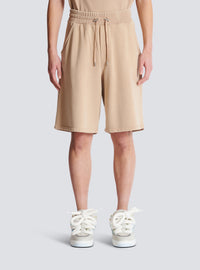 Bermuda en coton avec broderie balmain vintage - Beige