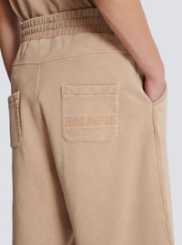 Bermuda en coton avec broderie balmain vintage - Beige