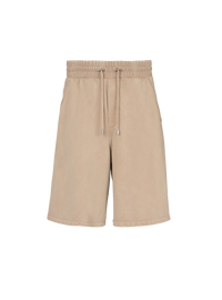 Bermuda en coton avec broderie balmain vintage - Beige