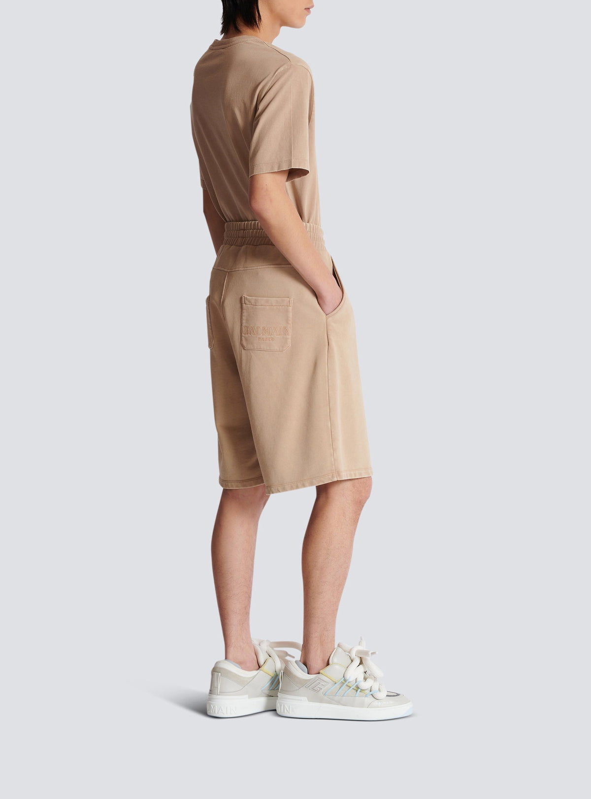 Bermuda à broderie vintage - Beige
