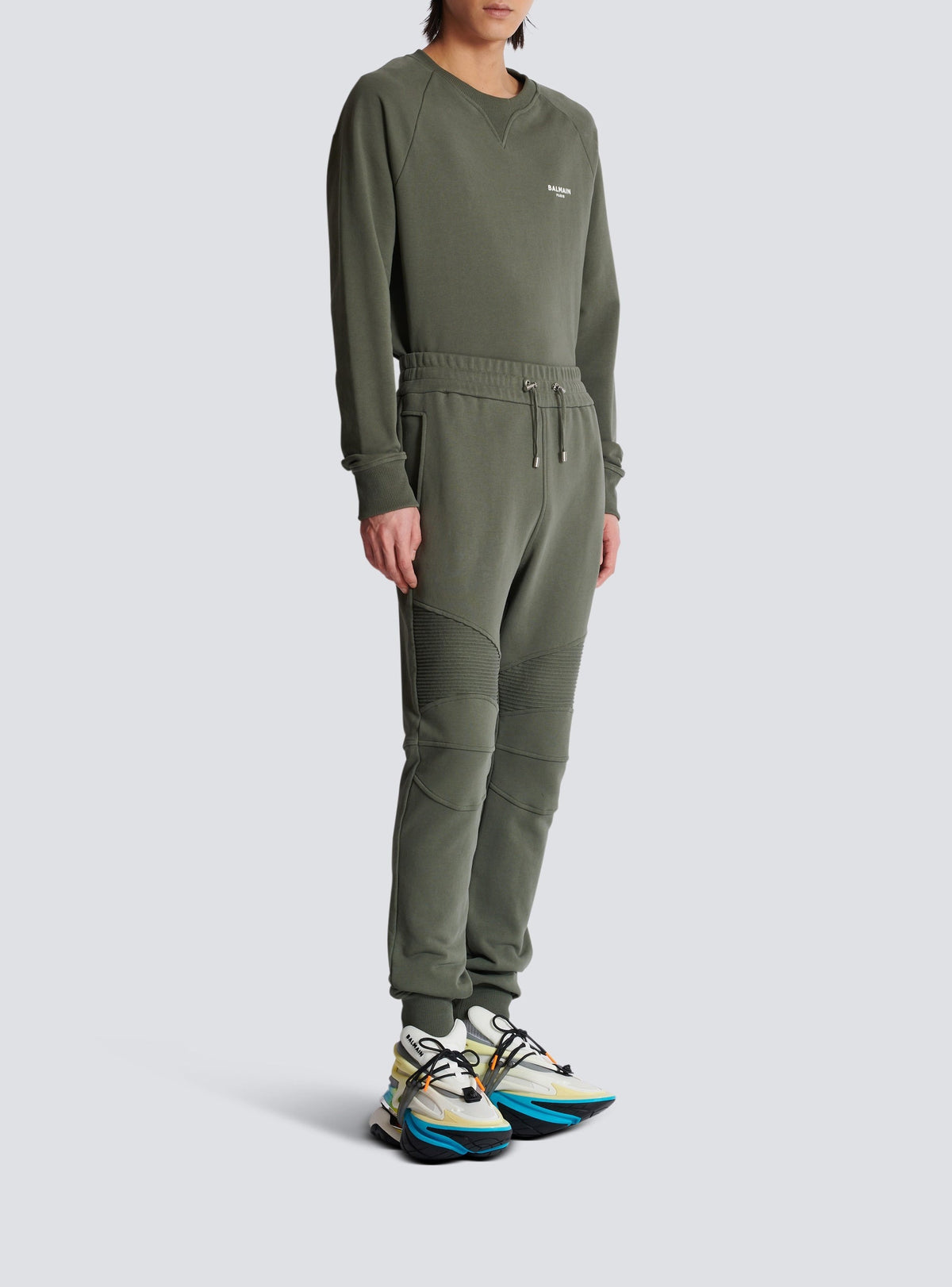 Pantalon de survêtement floqué Balmain Paris - Kaki