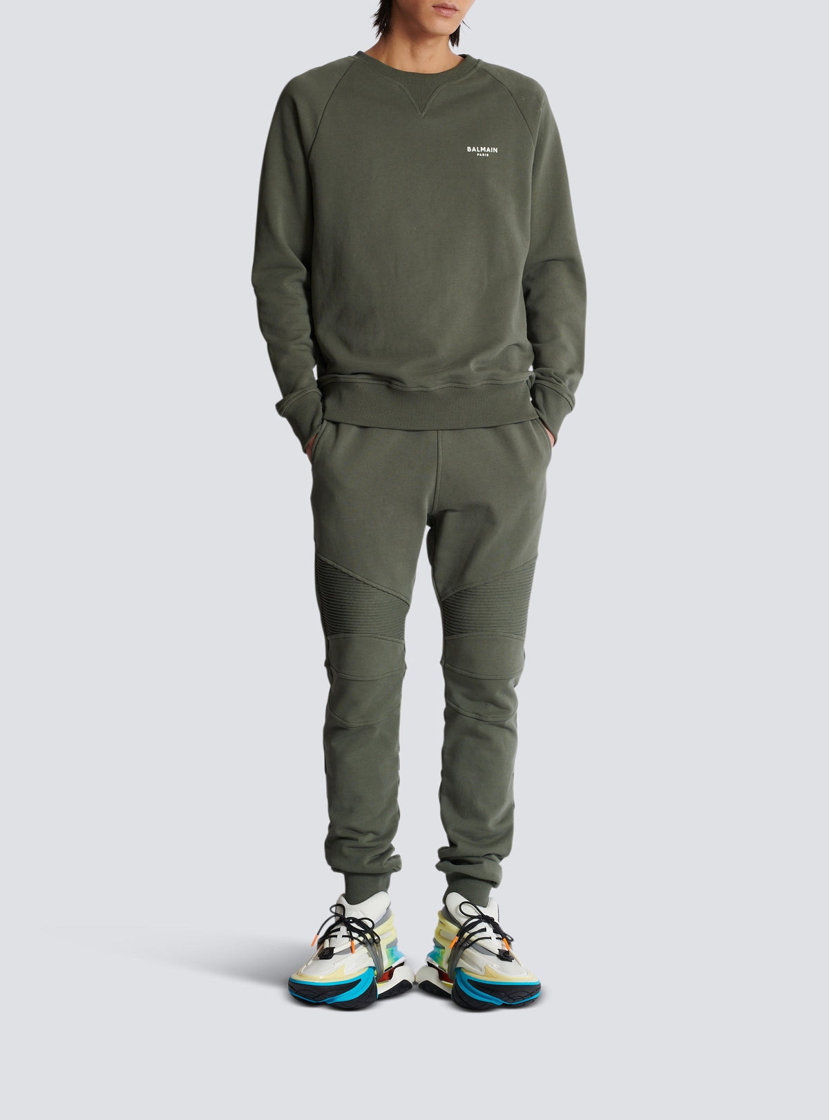 Pantalon de survêtement floqué Balmain Paris - Kaki