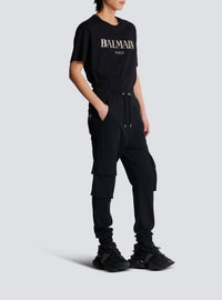 Pantalon de survêtement cargo - Noir & Argent