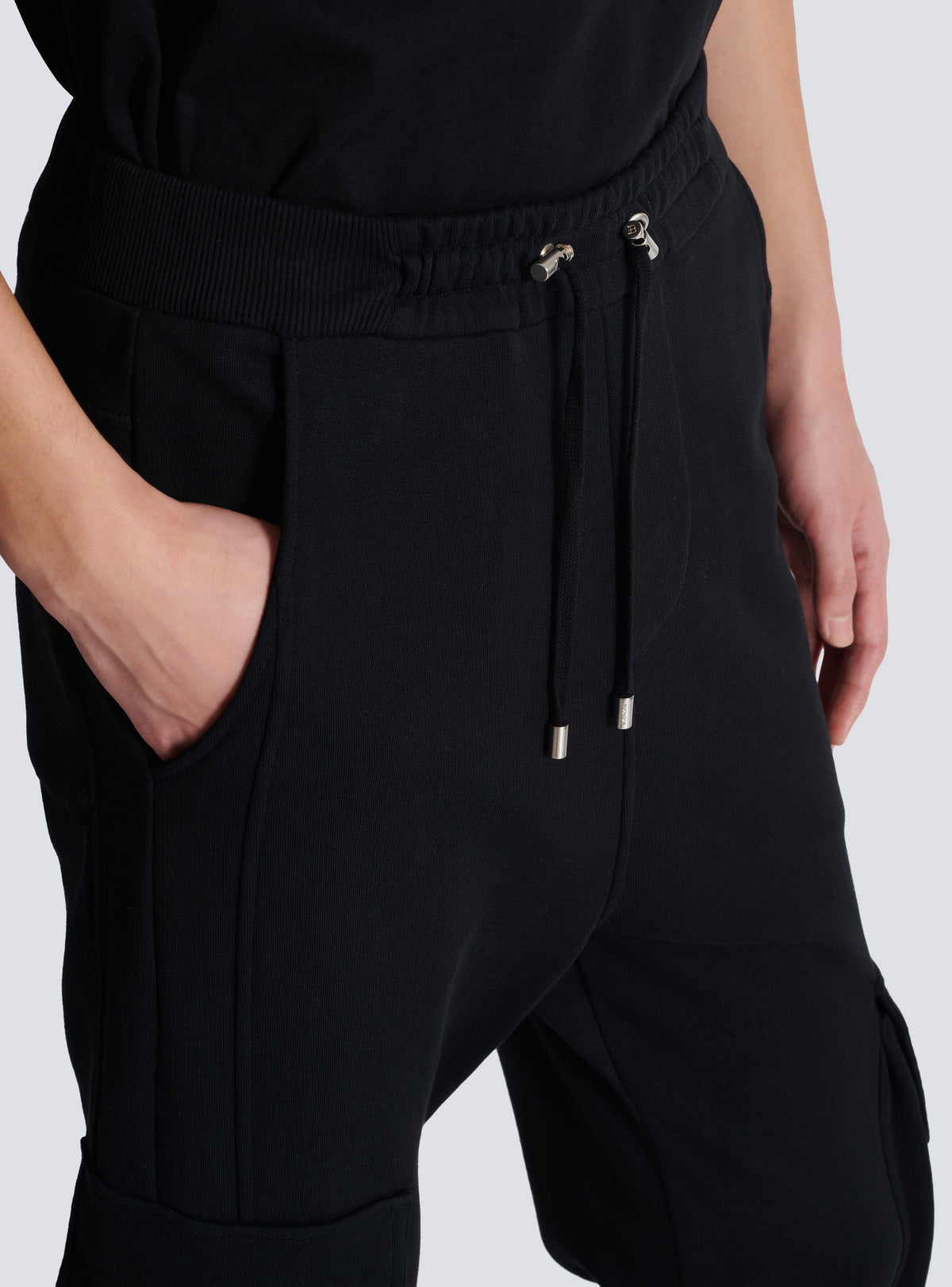 Pantalon de survêtement cargo balmain vintage argenté - Noir & Argent