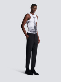 Pantalon en laine double crêpe - Noir