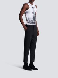 Pantalon en laine double crêpe - Noir