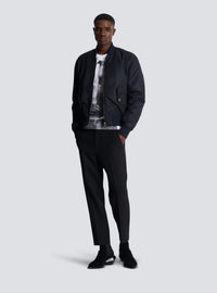 Pantalon en laine double crêpe - Noir