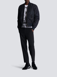 Pantalon en laine double crêpe - Noir