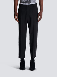 Pantalon en laine double crêpe - Noir