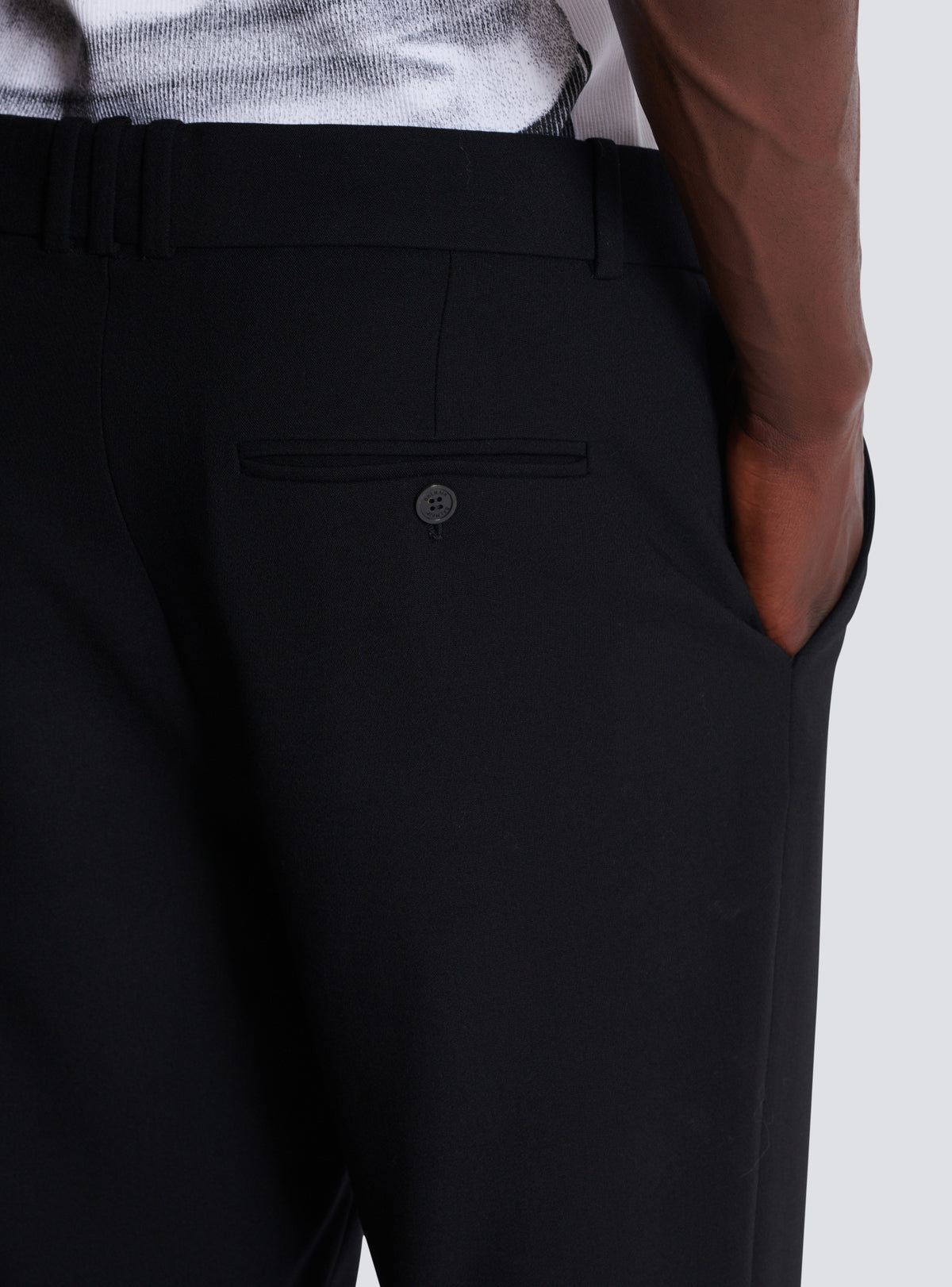 Pantalon en laine double crêpe - Noir
