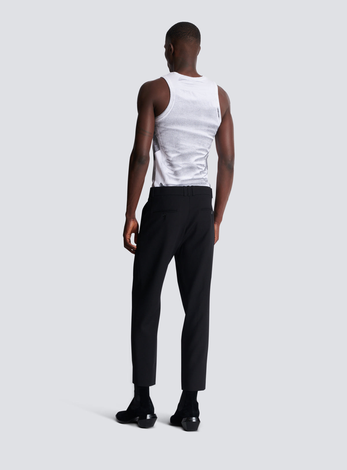 Pantalon en laine double crêpe - Noir