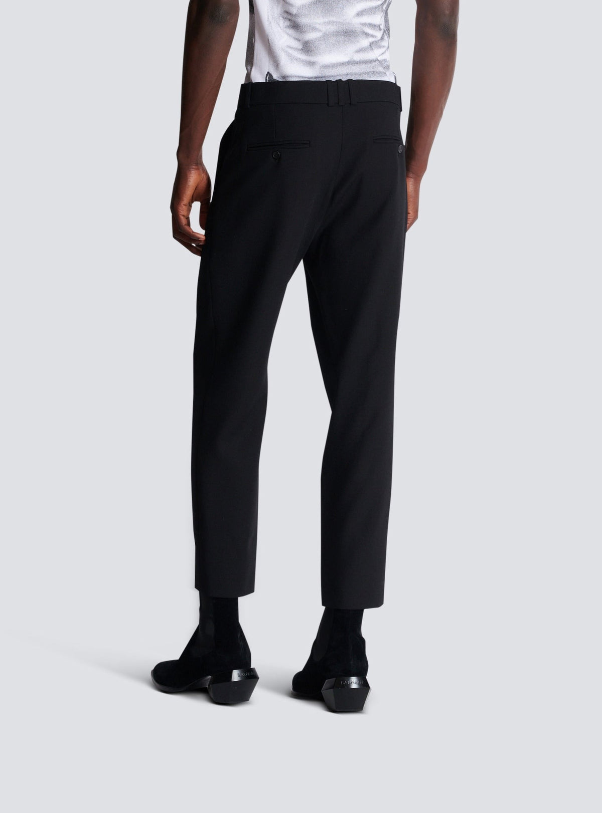 Pantalon en laine double crêpe - Noir