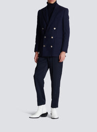 Pantalon en jacquard monogramme PB Labyrinthe - Bleu Foncé & Marine