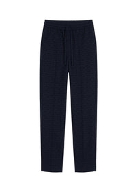 Pantalon en jacquard monogramme PB Labyrinthe - Bleu Foncé & Marine