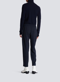 Pantalon en jacquard monogramme PB Labyrinthe - Bleu Foncé & Marine