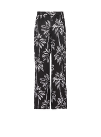 Pantalon de pyjama en satin imprimé palmier - Noir & Blanc