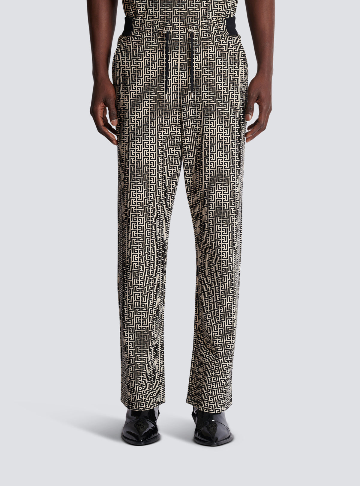 Jogging en jacquard monogramme pb labyrinthe - Ivoire & Noir