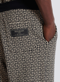 Jogging en jacquard monogramme pb labyrinthe - Ivoire & Noir