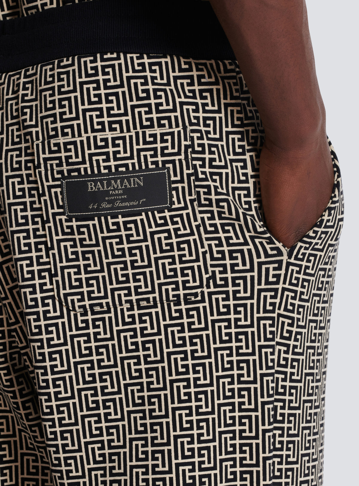 Jogging en jacquard monogramme pb labyrinthe - Ivoire & Noir